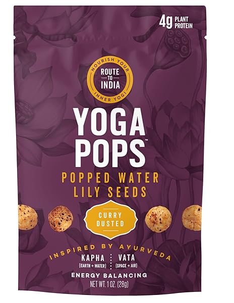 YOGA POPS- 3 PACKS OF CURRY DUSTED| POPPED WATER LILY SEED | ENERGY SNACK| GLUTEN FREE | PALEO | NUT FREE | CORN- FREE | ALL NATURAL | NON-GMO| NUTRITIOUS SUPER SNACK