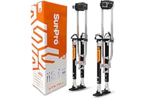 SurPro Double-Sided Drywall Stilts, Magnesium Base, 26” - 40” Height, QuadLock Contractor-Grade Stilts (S2-M-2640) for Drywallers, Painters, Ceiling Work, Stilts Drywall