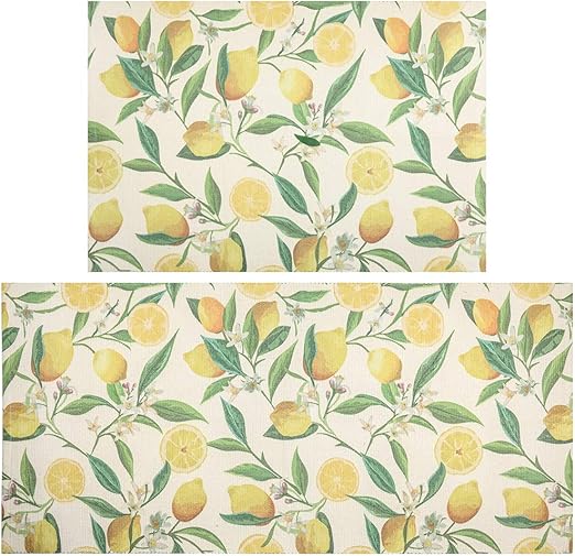 Amazon.com: SHACOS Cotton Area Rugs Set of 2 Lemons Print Amazon.com: SHACOS Cotton Area Rugs Set of 2 Lemons Print