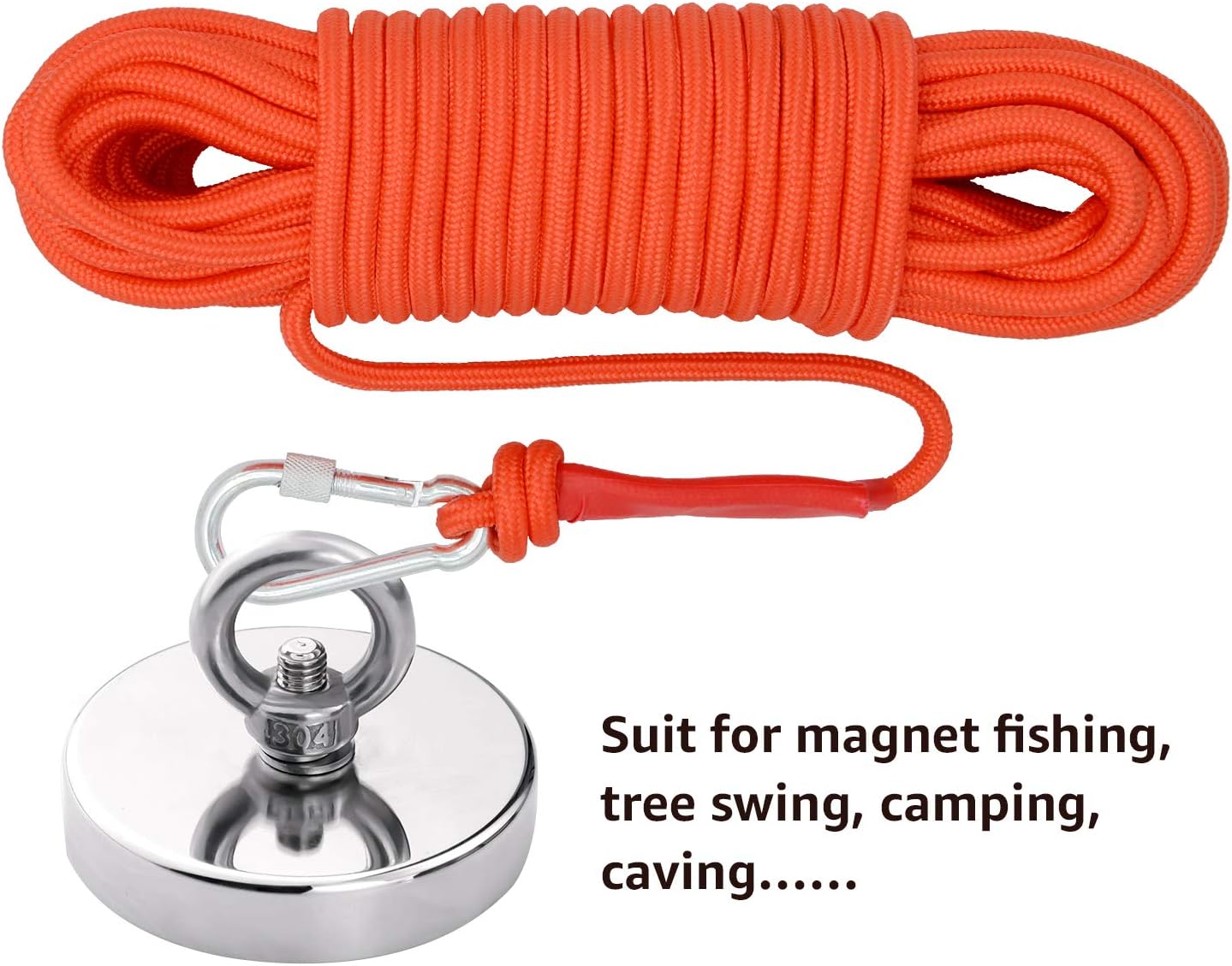 FerDIM Static Climbing Rope, Magnet Fishing Rope, 8mm(5/16in) High Strength Cord Safety Rope 32ft, 65ft, 98ft : Sports & Outdoors