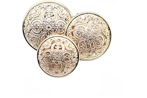 10 Pcs Hollow Metal Button Black Sliver Gold Buttons Round Decorative Button for Clothes Sewing Accessories
