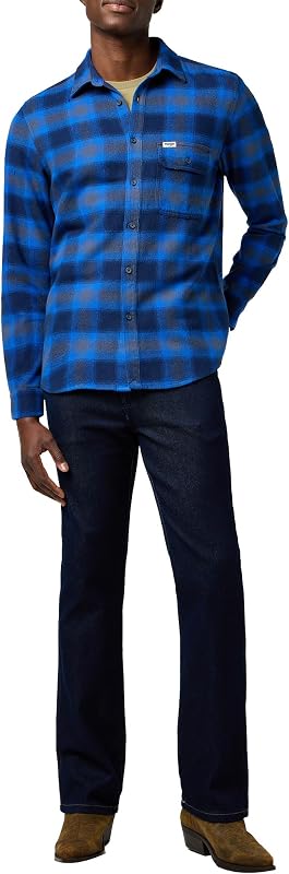 - Camicia Uomo - Vestibilità Regular - 1 Pkt Indigo Shirt - Indaco Ghiaccio