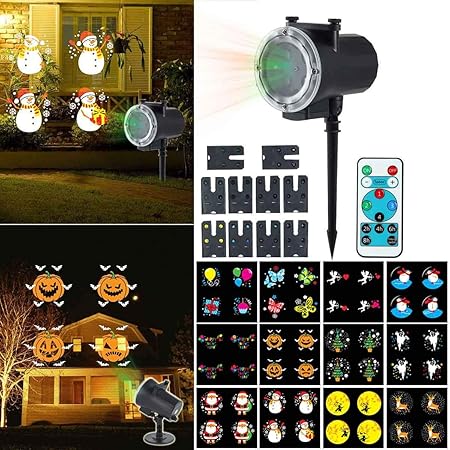 Teepao - Lámpara de proyector LED para Halloween con 12 ...