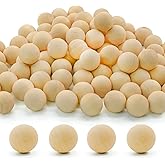Enkrio 100Pcs Unfinished Wooden Balls 3/4inch Round Wooden Balls Small Wood Balls for Home Office Decor