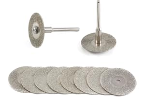 JINGLING 25mm 1" Diamond Cutting Wheels Coated Rotary Blade Cut Off Discs Tile Bit Tools for Dremel Accessories Pack of 10Pcs