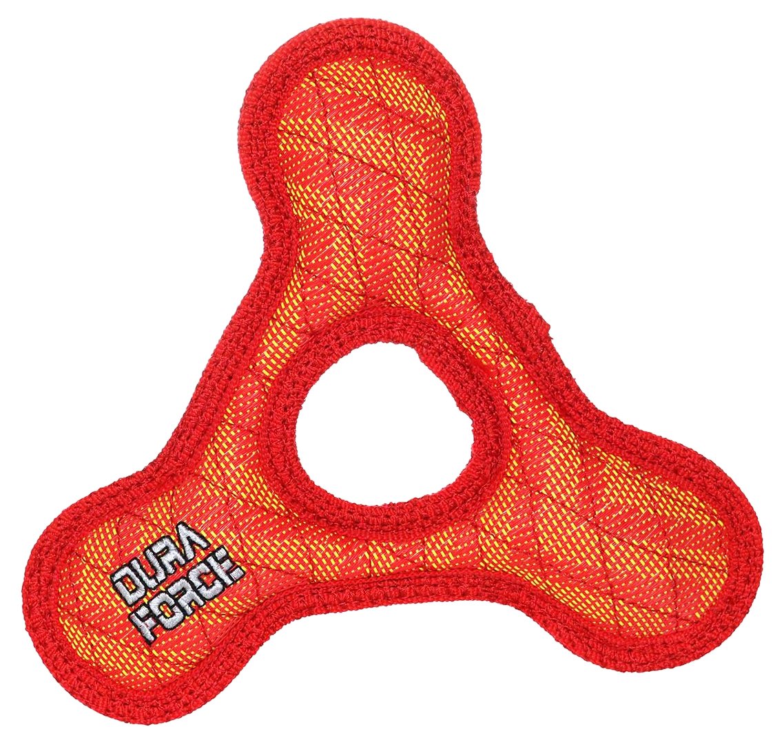 DuraForce Junior Triangle Ring Zig Zag Dog Toy, Red โ image 1
