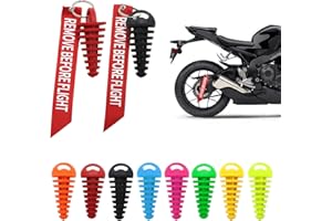 SOPINEKO 0.6"-1.5" 2Pcs Muffler Exhaust Wash Plug Motorcycle Dirt Bike 2 Stroke Rubber Exhaust Silencer with Keychain Tag Remove Before Start Engine Black & Red