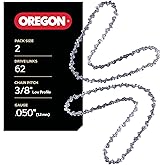 Oregon 2-Pack Chainsaw Chain 3/8" LP Pitch, .050" (1.3 mm) Gauge for 18" (45cm) Bar, 62 Drive Links – Low-kickback Replacement Saw Chain, Fits Husqvarna, Echo, Poulan, Homelite, Craftsman and more
