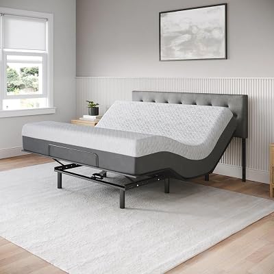 Celestial Sleep Aurora Adjustable Bed Base (Frame) + 10 inch Gel Memory Foam Mattress (Medium), Easy Assembly, Head and Foot Lift, Zero Gravity, Memory Positions, CertiPUR-US Bed - King