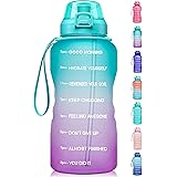 Fidus Large 1 Gallon/128oz Motivational Water Bottle with Time Marker & Straw,Leakproof Tritan BPA Free Water Jug,Ensure You 