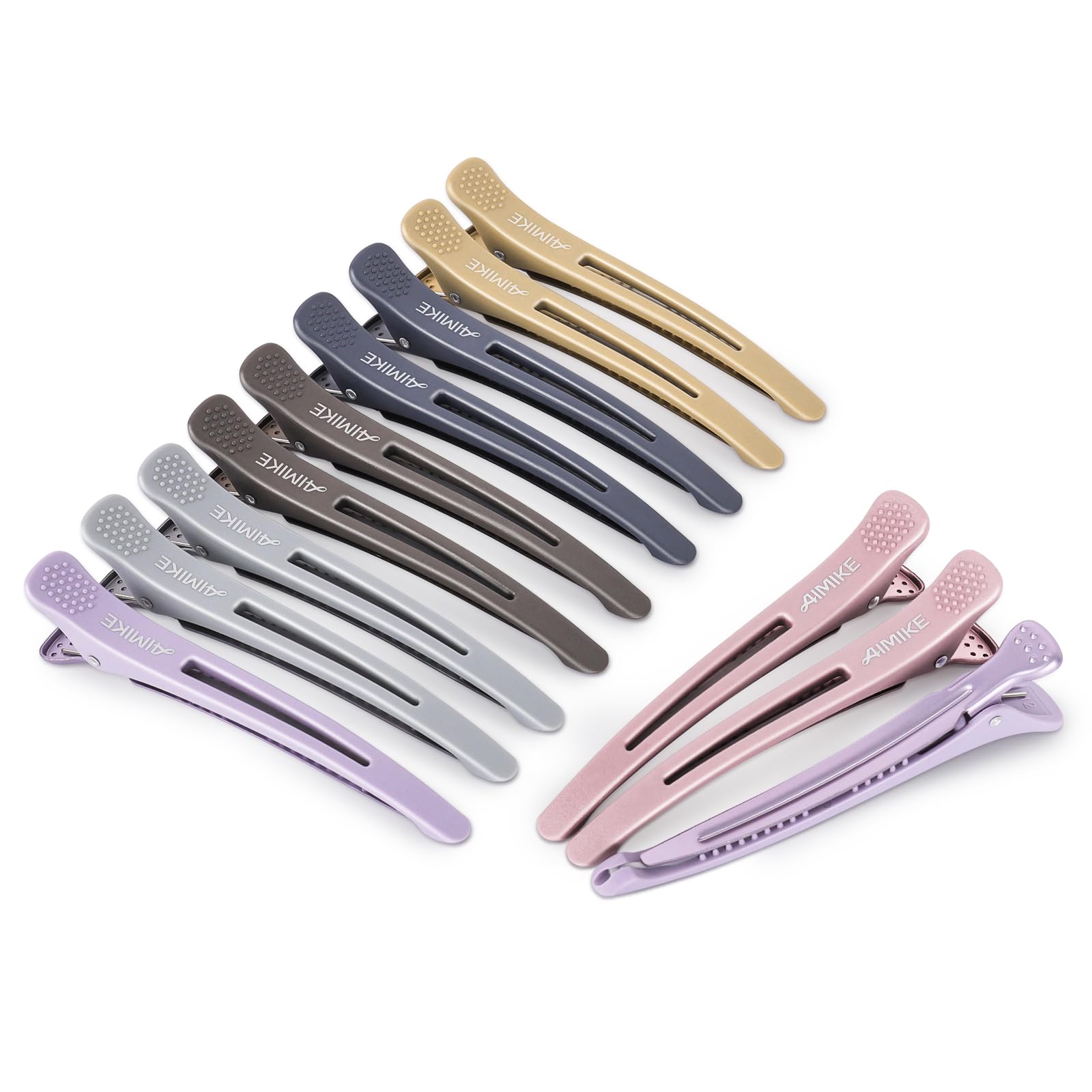 AIMIKE 12PCS Sectioning Hair Clips for Styling - Anti-Slip No-Trace Salon Hair Clips with Silicone Band