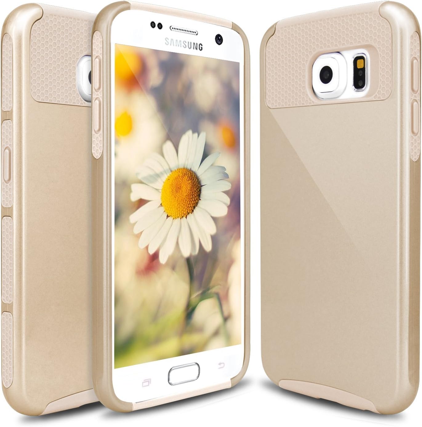 Hinpia S6 Case, Galaxy S6 Case, Samsung Galaxy S6 Case Slim Hybrid Dual Layer Shockproof Slim Fit Lightweight Case for Samsung Galaxy S6 (Gold/Gold)