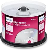 Philips 50 Pack DVD+R Blank Discs 4.7GB 1-16X Speed Recordable Media view 1
