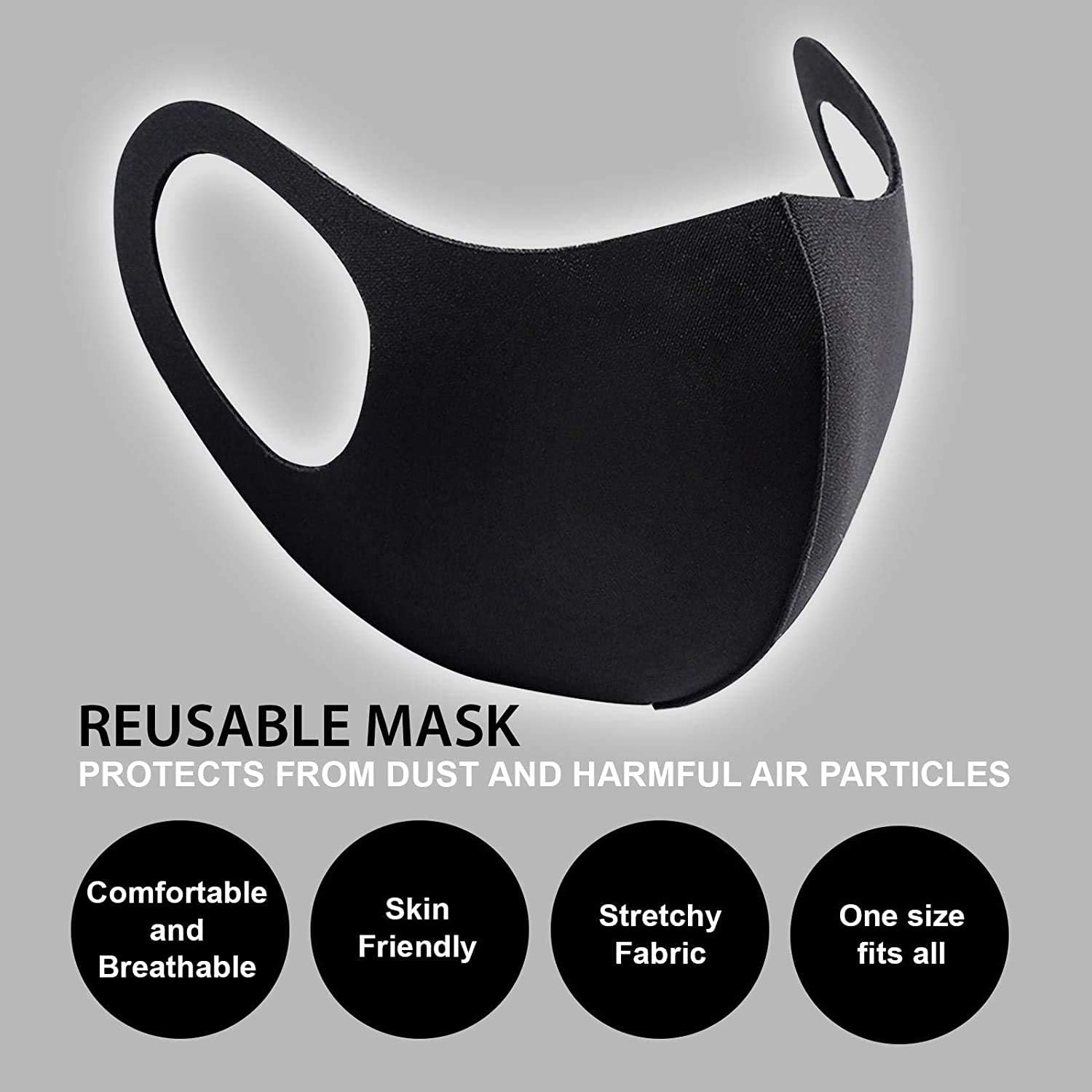 PROTECTAFILE 4 color Washable Polyester Mouth Anti-dust Protective Cover Washable Polyester