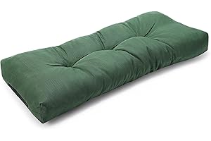 SUNROX LokGrip Non slip Tufted Memory Foam Bench Cushion, FadeShield Water Resistant Durable Thicken Outdoor/Indoor Bench Seat Pads 36x14x4 inch, Heather Fern