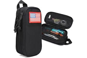 ATRIPACK Pencil Case Big Capacity High Large Storage Tactical Small Tool Pouch Bag Marker Pen Case Stationery Bag Travel Holder School College Office Organizer for Kids Men Women Adult Teens (Black)