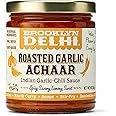 Brooklyn Delhi Roasted Garlic Achaar - 9 Ounces - Spicy, Lemony, Savory, Sweet Flavor - Made with a mix of Indian Spices, Red Chili Powder, and Unrefined Cane Sugar - Vegan - No Artificial Additives