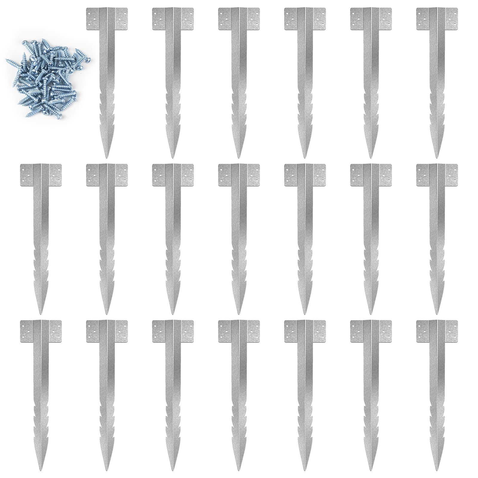 Dijia 20 Pack Railway Sleepers Brackets- Heavy Duty Sleeper Stakes for Railway Sleepers Garden Pathway Garden Edging Sleepers Fixing, steel