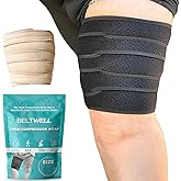 Beltwell® - The Adjustable Thigh Compression Wraps For Big Swollen Upper Legs (1 wrap) BLACK, XXL-TALL