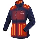 Venustas Women's Fleece Heated Jacket with Battery Pack, Soft Lightweight Heating Coat for Outdoor Activities