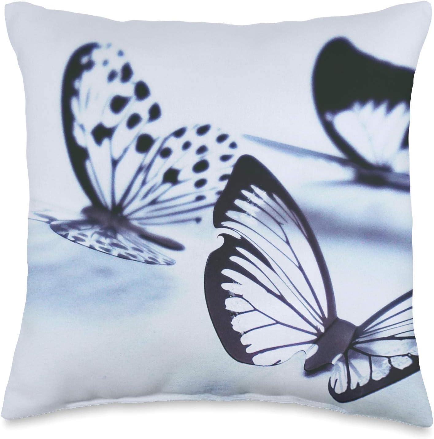 Oasis Central Black Butterfly Design Throw Pillow, 16x16, Multicolor