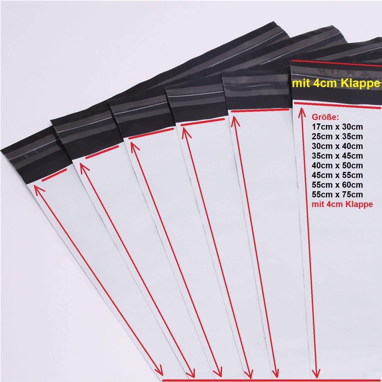 logei 100pcs Strong White Mailing Post Mail Seal Postal Bags Sacks Envelopes Mailers Self Seal (35cm x 45cm+5cm)