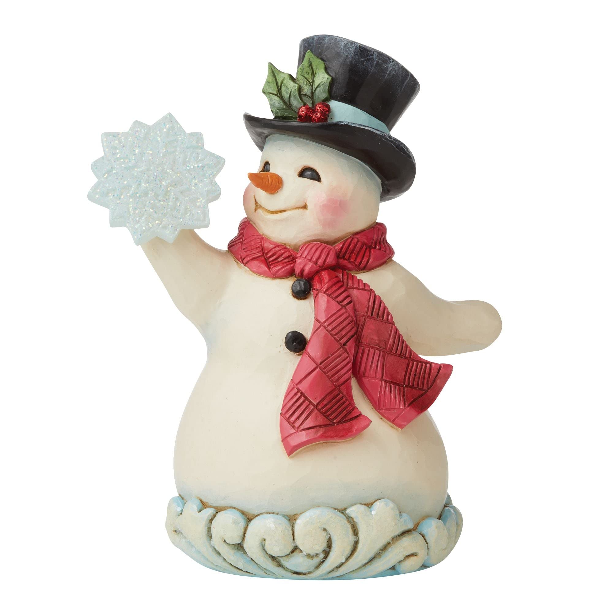 Heartwood Creek - Little Santa holding snowflakes figure