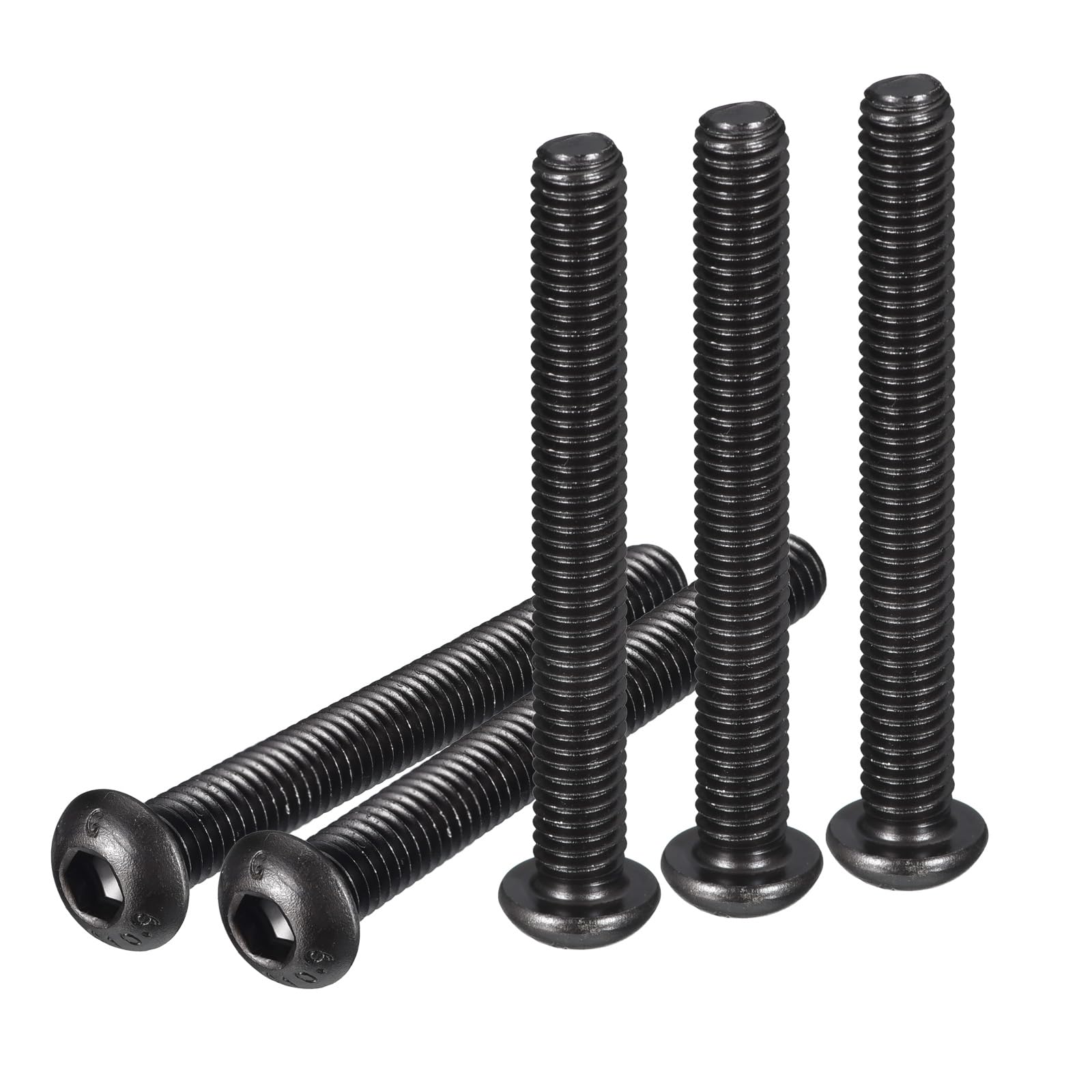 DTGN M6-1x50mm Button Head Socket Cap Screws - 25Pack - Good for Machine - Carbon Steel Black Oxide - Hex Drive Full Thread Fasteners — image 1