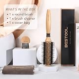 BESTOOL Round Brush for Blow-Drying 22mm Barrel Boar Bristles Nylon Pins view 6