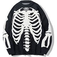 Yimoon Men Sweaters Oversized Graphic Casual Cable Knitted Jumper