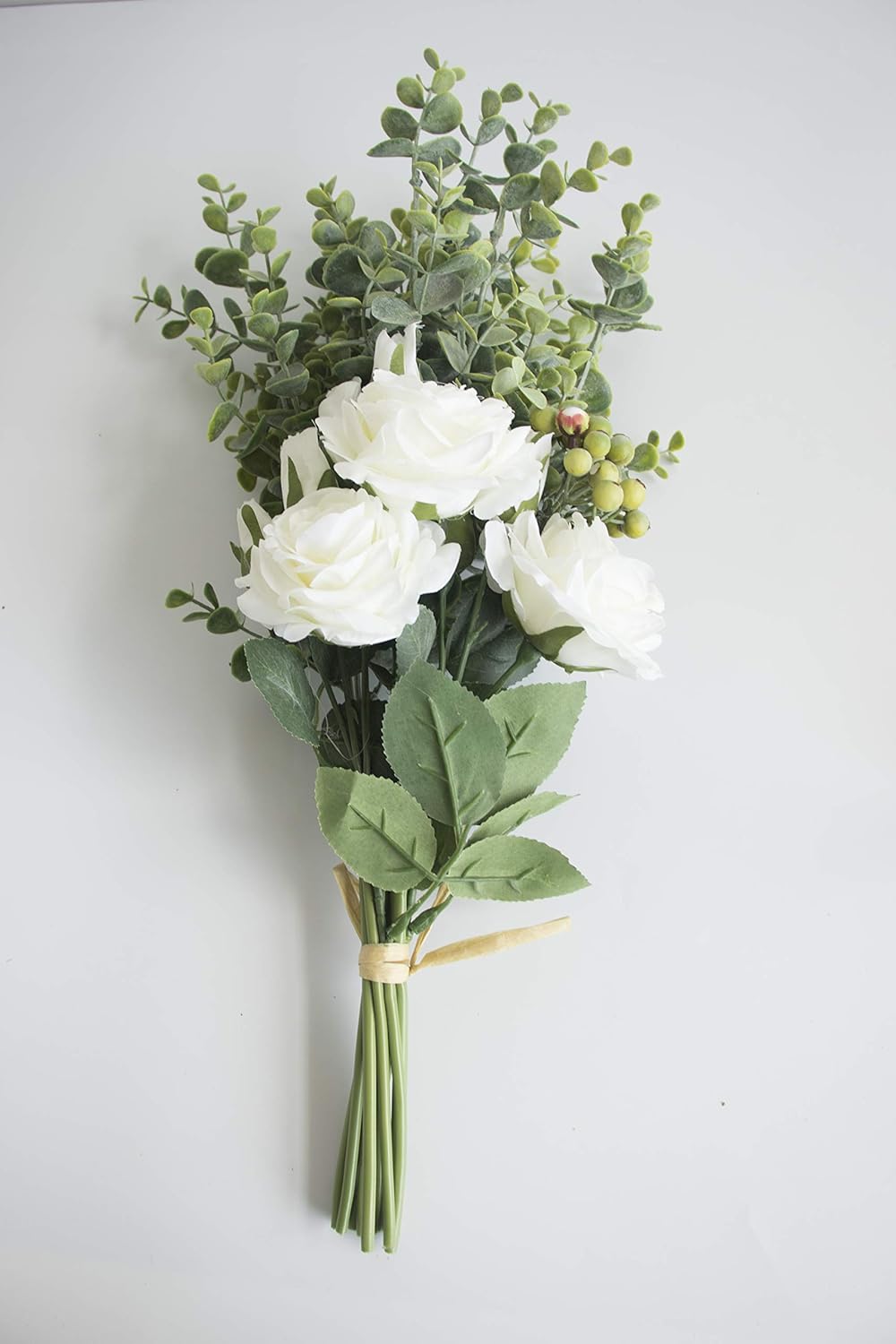 Buy Luoerkz Artificial Flowers Eucalyptus Roses Bouquet 18 Real Looking White Fake Silk Plants Diy Centerpieces Arrangements Home Party Baby Shower Decorations Floral Table Decors Online At Low Prices In India