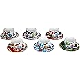 Excelsa Lisbon Set of Coffee Cups with Saucer, Multi-Colour