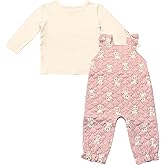 Magic Threadz Disney Clothes Baby Girls Overall Set – Long Sleeve Top & Romper with Minnie, Pooh, Bambi & Marie (0–24M)