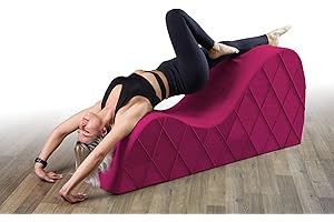 BEDIA Curved Chaise Lounge Chair for Yoga, Stretching, Relaxation and More, Soft Fuscia