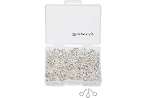 Shapenty 300PCS Mini Metal Hoop Peg Screw Eye Pin Hook for Arts & Crafts Projects, Cork Top Bottles, DIY Jewelry Making Findings, Charm Bead, 10 x 4.5mm