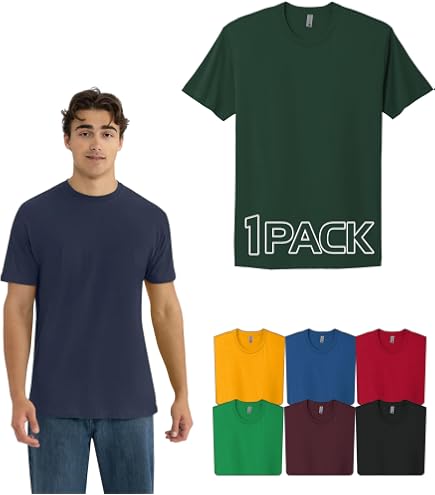 Next Level Apparel 6410 Men's Sueded T-Shirts, Multipack Premium