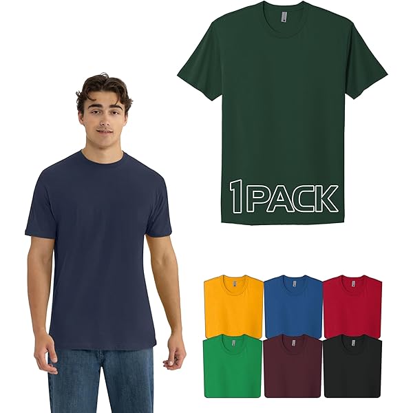 Next Level Apparel Men's Premium Fitted Sueded Crew Tee - Military Green, Extra Large, Super Soft Blend