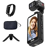 ORDRO M5 3-Axis Stabilized Pocket Camera, 5K/4K Video, 48MP Still, Night Vision, 3.5" Touch Flip Screen, Face Follow, 1/2.5" Sensor, YouTube Content Creator Kit