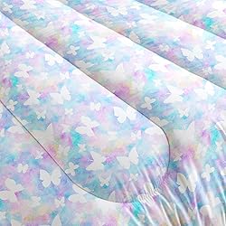 CVHOUSE Butterfly Reversible Comforter Set,Rainbow