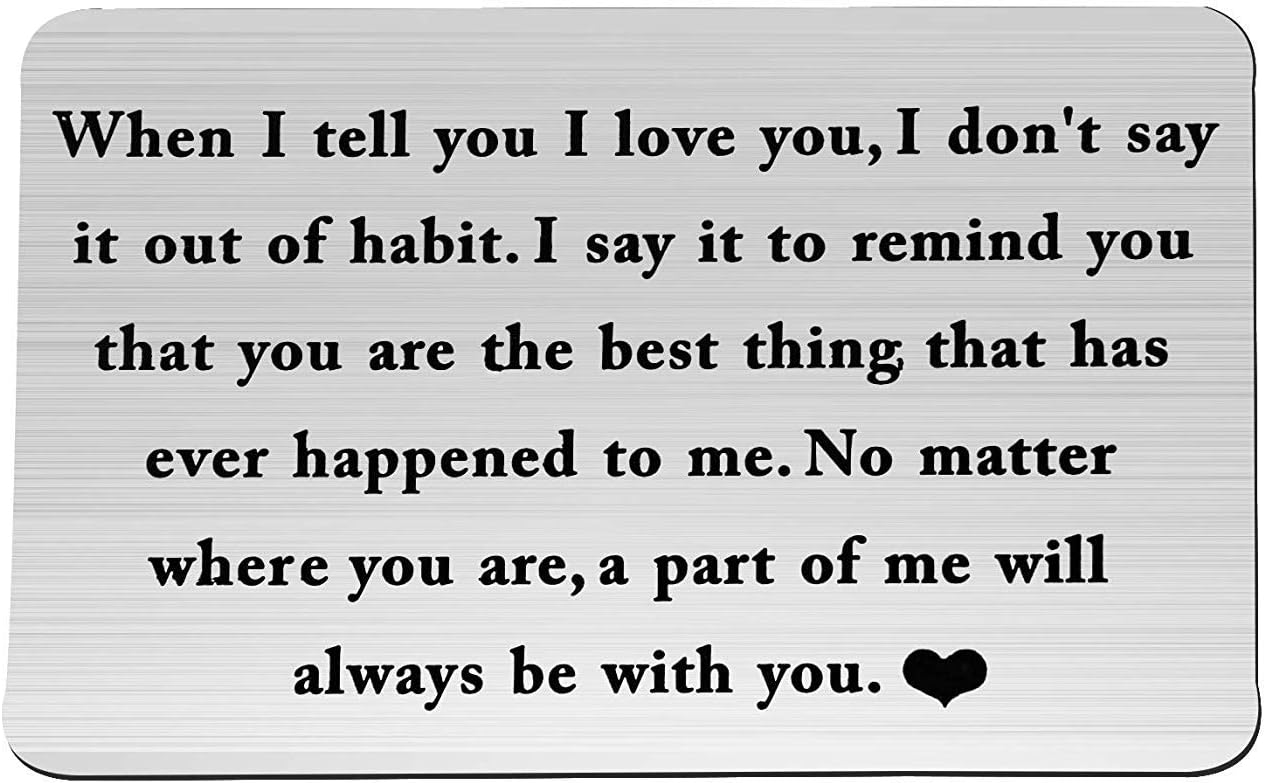 Boyfriend Gif Idea Valentines Day When I Tell You I Love You Wallet Card Husband Gift
