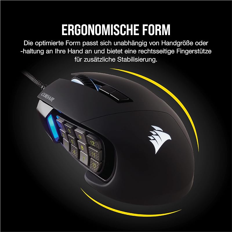 Scimitar RGB Elite Kabelgebundene MOBA/MMO Gaming-Maus - Schwarz