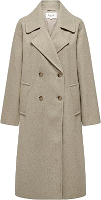 Onlwembley L/S Ovsize Coat Tlr Noos Giubbotto, Donna, Weathered Teak, 38