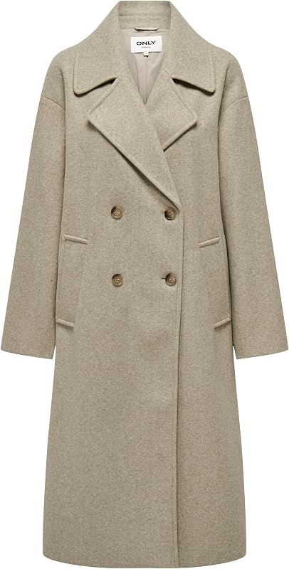 Onlwembley L/S Ovsize Coat Tlr Noos Giubbotto, Donna, Weathered Teak, 38