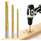 HSS Twist Drill Bit Set for Drilling Screwing Boring Carving Cutting | Titanium‑Coated HSS Construction For Reduces Friction When Drilling Wood, Plastic, Aluminum And Thin‑Metal Sheets.