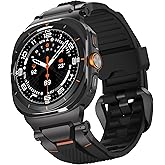 ULTIMAL Watch Band for Samsung Galaxy Watch Ultra 47mm (2025/2024) Compatible with Samsung Watch Strap Bands for Men Sport Bands for Watch Rugged Premium TPU & Metal (Black+Black)