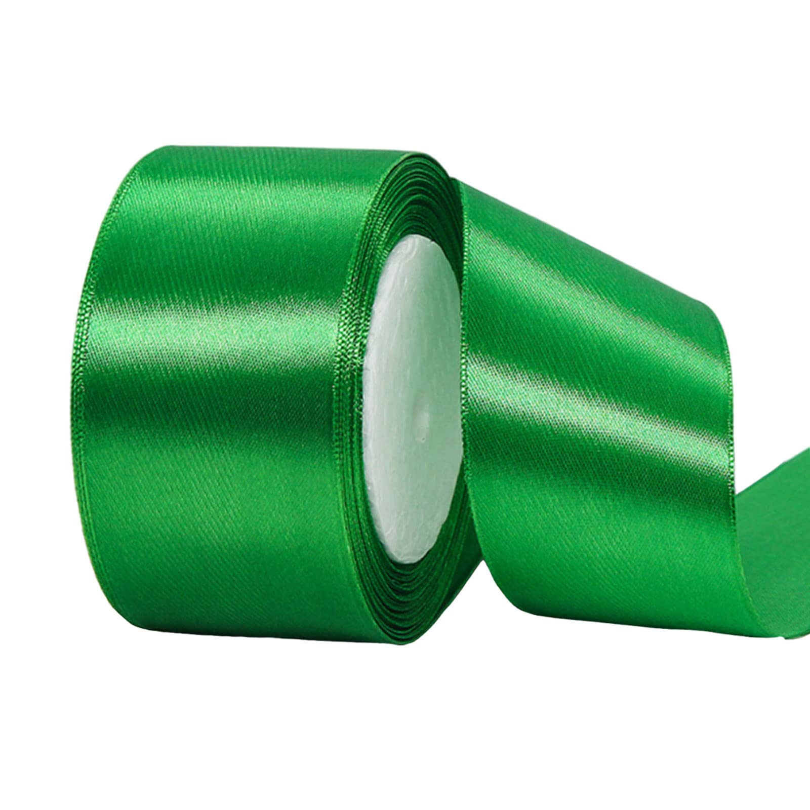 ATBEAMEN Thick Green Satin Ribbon 50mm x 22M for Gift Wrapping, Double Sided, Crafting, Cake, Hair Bow, Bouquets, Christmas Decoration, Wedding Car