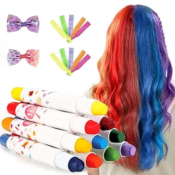 Capelli Gesso10 Colori Lavabile Non Tossico Colori Temporanei Capelli Bambini Regalo Ragazza Per Feste Natale Halloween