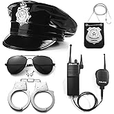 Fleursun Police Costume Accessories, Adjustable Cop Hat for Adult Woman Police Officer Theater Dress Up, Theme Party, Halloween costume Accessories