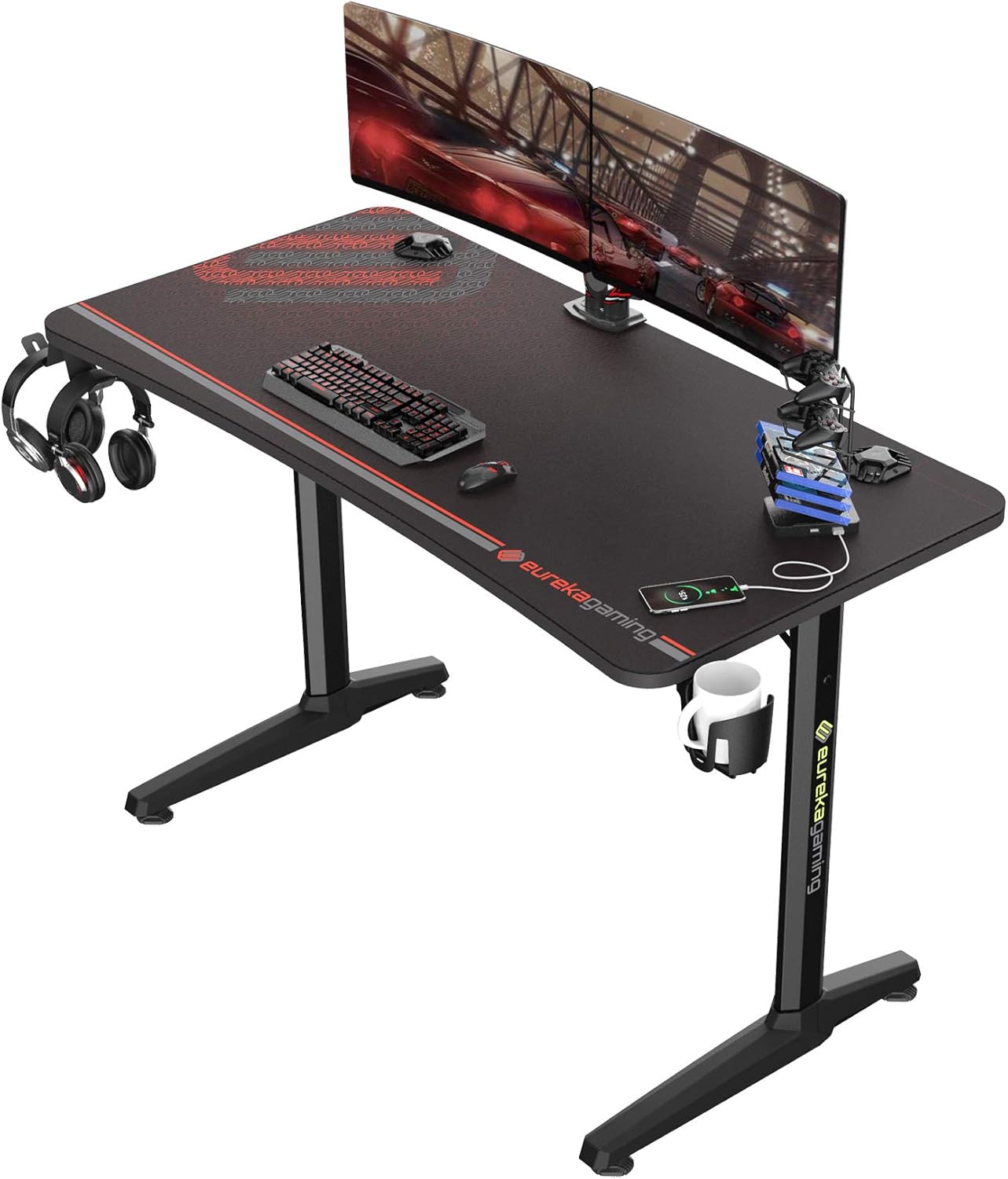 EUREKA ERGONOMIC Gaming Desk Captain Series Home Office Computer Gaming