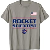 NASA Rocket Scientist Worm and Insignia Logo US Flag T-Shirt